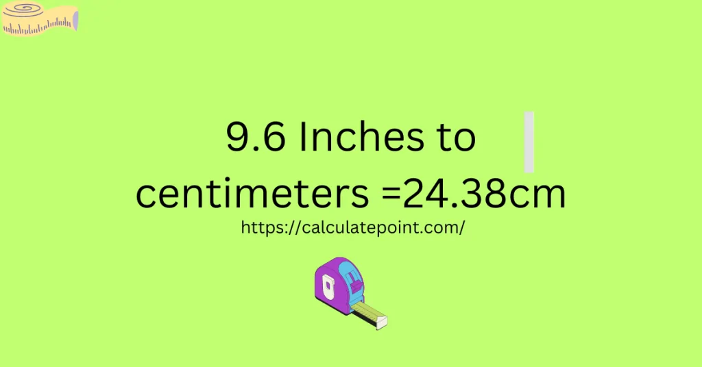 9.6 inches to centimeters