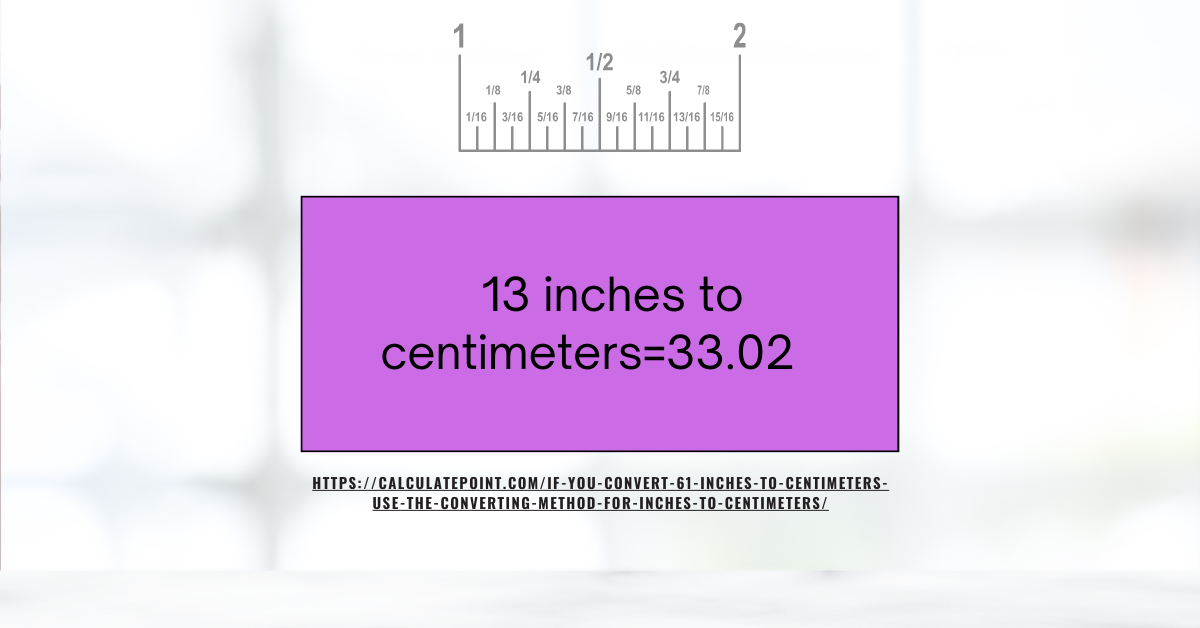 Effortlessly Convert 13 inches to cm