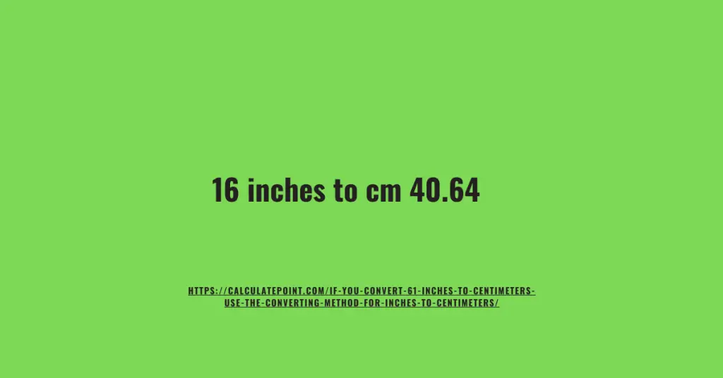 16 inches to cm